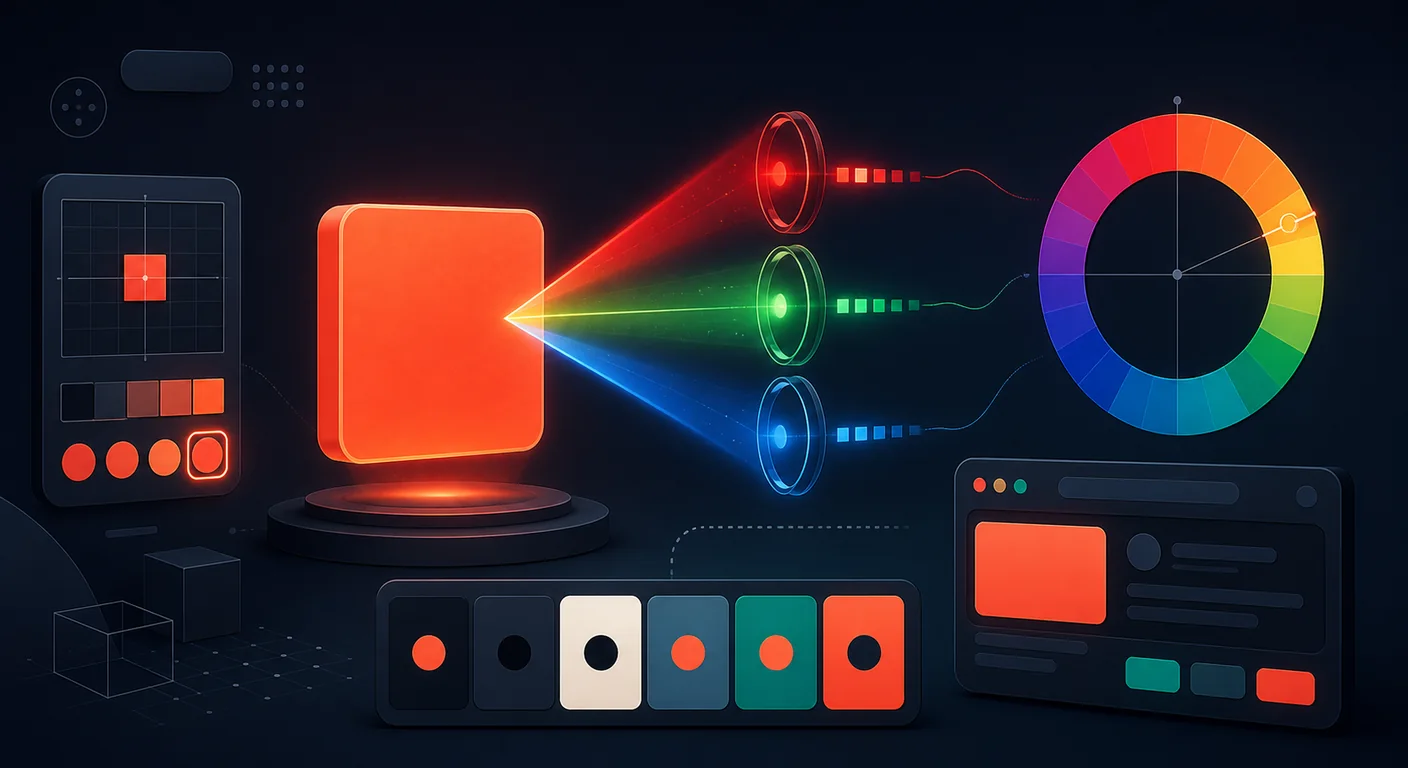 Illustration for the guide: Hex Colors: #FF5733, RGB, HSL and Contrast
